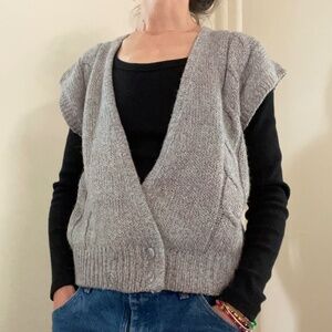 Vintage deep v-neck sweater vest